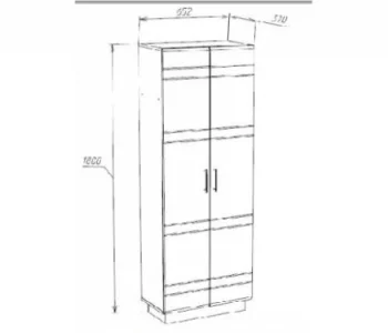 Шкаф для одежды НК мебель (Джорджия дуб серый крафт / белый глянец)
